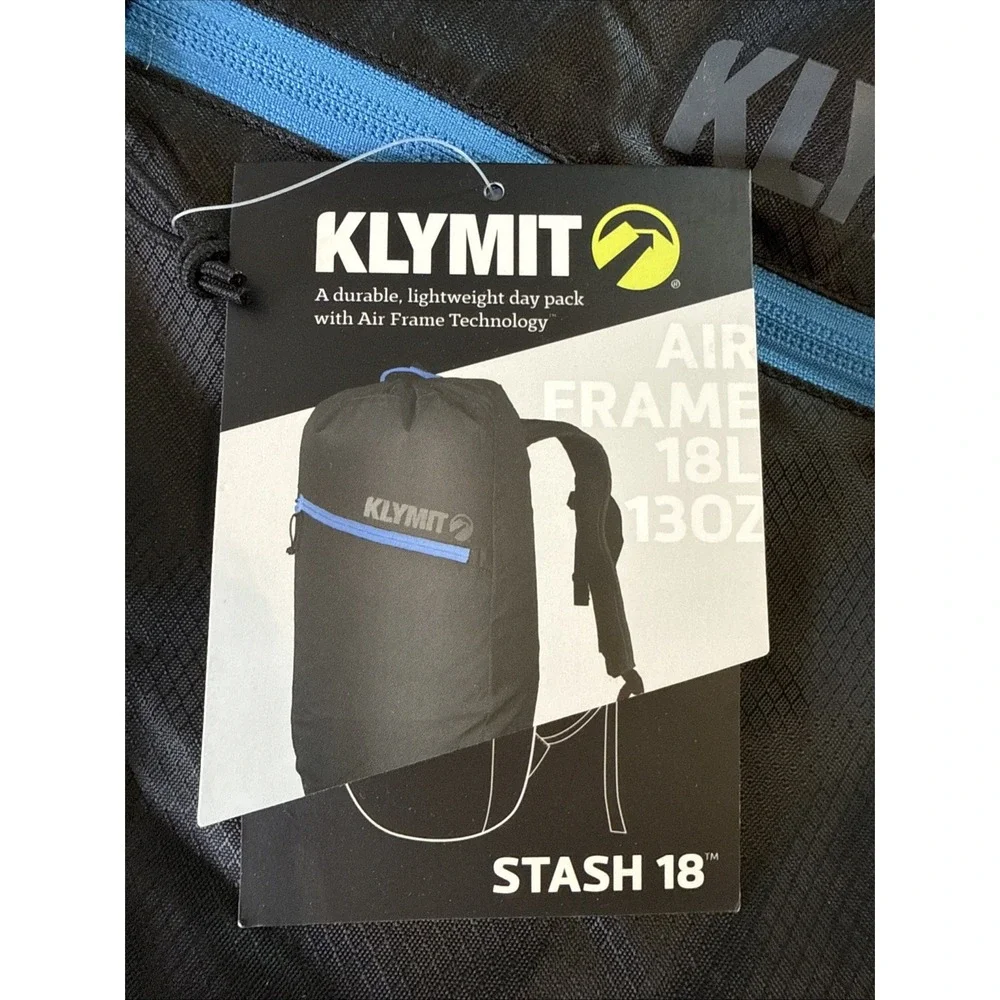 Klymit Stash 18 Air Frame Lightweight Black Backpack Hiking Day Bag